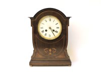 Lot 302A - An early 20th century inlaid mahogany mantle clock