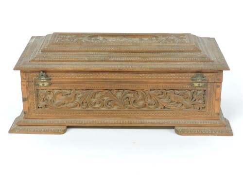 Lot 138 - An Indian carved sandlewood box