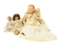 Lot 117 - Three Bisque head dolls