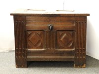 Lot 414 - A 17th century and later oak coffer
