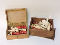 Lot 112 - An Old English carved ivory part chess set