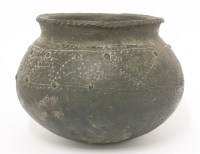 Lot 135 - A black earthenware pot