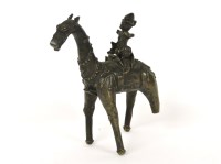 Lot 126 - An Benin style bronze of a horse and rider