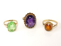 Lot 23 - A 9ct gold oval cut amethyst ring