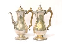 Lot 101 - A silver coffee and hot water jug