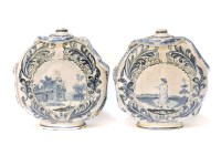 Lot 282 - A pair of continental pottery moon flasks