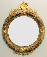 Lot 506 - A modern metal metal framed oval mirror