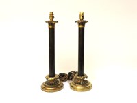 Lot 288 - A pair of brass mounted table lamps