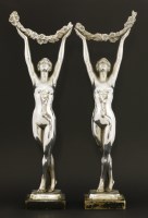 Lot 167 - A pair of chromium-plated Art Deco figures