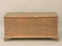 Lot 415 - A late 19th century grained pine blanket box
