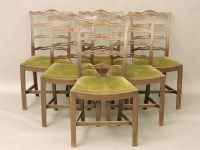 Lot 456 - Six George III mahogany dining chairs