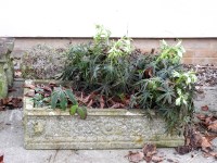 Lot 590 - A pair of large rectangular reconstituted stone troughs