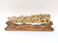 Lot 1336 - A late 19th century Japanese walrus ivory carving