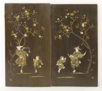 Lot 1421 - A pair of paulownia wood panels