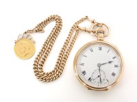 Lot 37 - A rolled gold open faced pocket watch