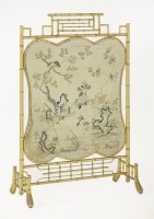 Lot 437 - A giltwood and silk screen