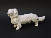 Lot 263 - A Meissen white porcelain dachshund. N240
24cm long