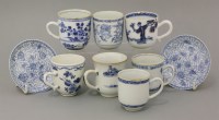 Lot 40 - Three blue and white Coffee Cups