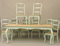 Lot 473 - A French style blue painted kitchen table