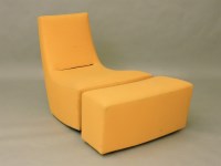 Lot 538 - A contemporary Ligne Roset yellow felt upholstered rocking chair