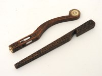 Lot 99 - Two 19th century wooden knitting sheafs