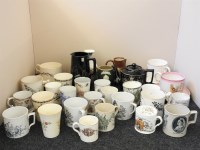 Lot 165 - A collection of Victorian commemorative pottery mugs by Doulton and others