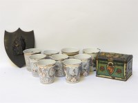 Lot 183 - A small collection of Victorian lithographic tin and enamel commemorative beakers