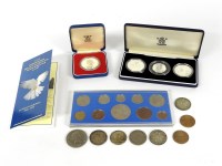 Lot 78 - A collection of coins to include:a three coin silver proof set commemorating the allied invasion of Europe