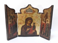 Lot 148 - A late 19th century Russian orthodox triptych