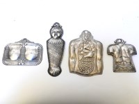 Lot 82 - Four late 19th century possibly Mexican white metal ex-votos