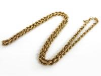 Lot 13 - A 9ct gold rope chain necklace