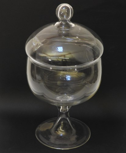 Lot 127 - A large glass punch bowl and cover