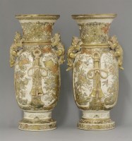 Lot 221 - A pair of Kyoto 'Satsuma' Vases