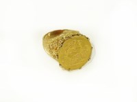 Lot 34 - A half sovereign in a cast gold ring mount