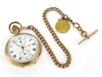 Lot 43 - A rolled gold open faced pocket watch
