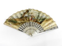 Lot 101 - A 19th century mother of pearl and inlaid fan