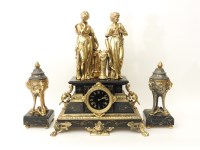 Lot 181 - A Victorian black marble and gilt mantel clock