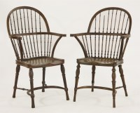 Lot 548 - A pair of mahogany Windsor chairs