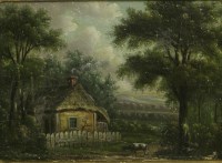 Lot 708A - Thomas Kirkby (1775-1847)
A LANDSCAPE WITH A COW BY A COTTAGE;
A LANDSCAPE WITH A COW BY A POND
A pair