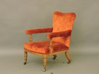 Lot 853 - A Victorian maple open armchair