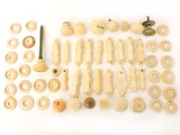Lot 73 - A collection of antique ivory door fittings