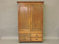 Lot 475 - A George III oak converted linen press