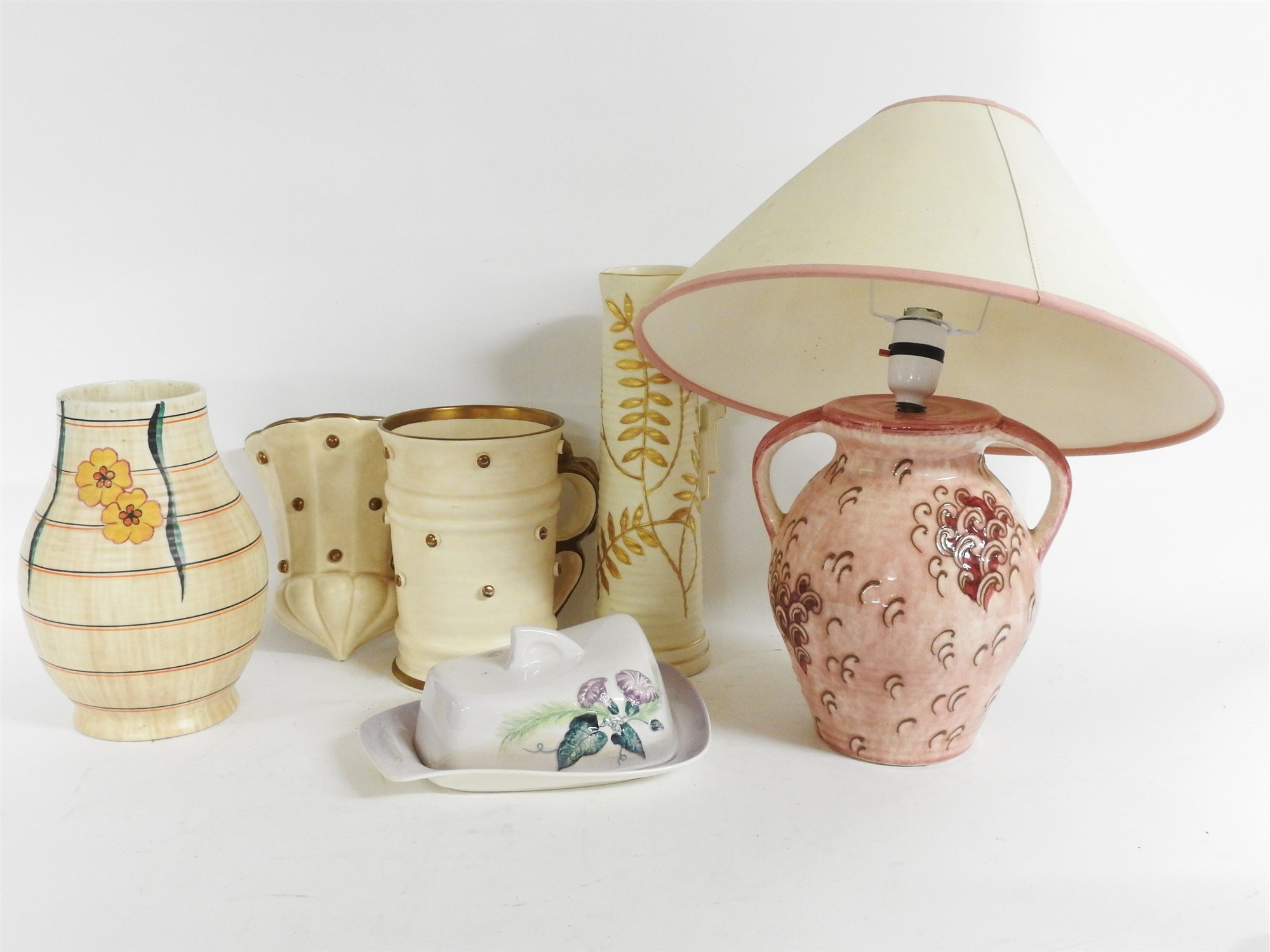 Lot 353 A Charlotte Rhead Bursley Ware twin handled