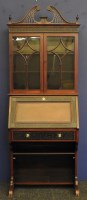 Lot 441 - A Chippendale revival mahogany bureau bookcase