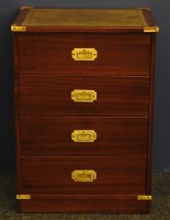 Lot 506 - A military design pedestal chest of two drawers