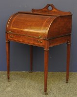 Lot 456 - A 19th century inlaid mahogany cylinder bureau.
71cm wide x 105cm high