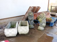 Lot 579 - Two composite stone lions