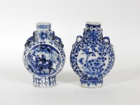 Lot 206 - Two Chinese blue and white moonflasks