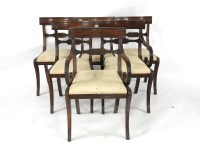 Lot 533 - A set of six Regency mahogany bar back dining chairs