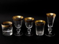 Lot 313 - A suite of gold banded glass